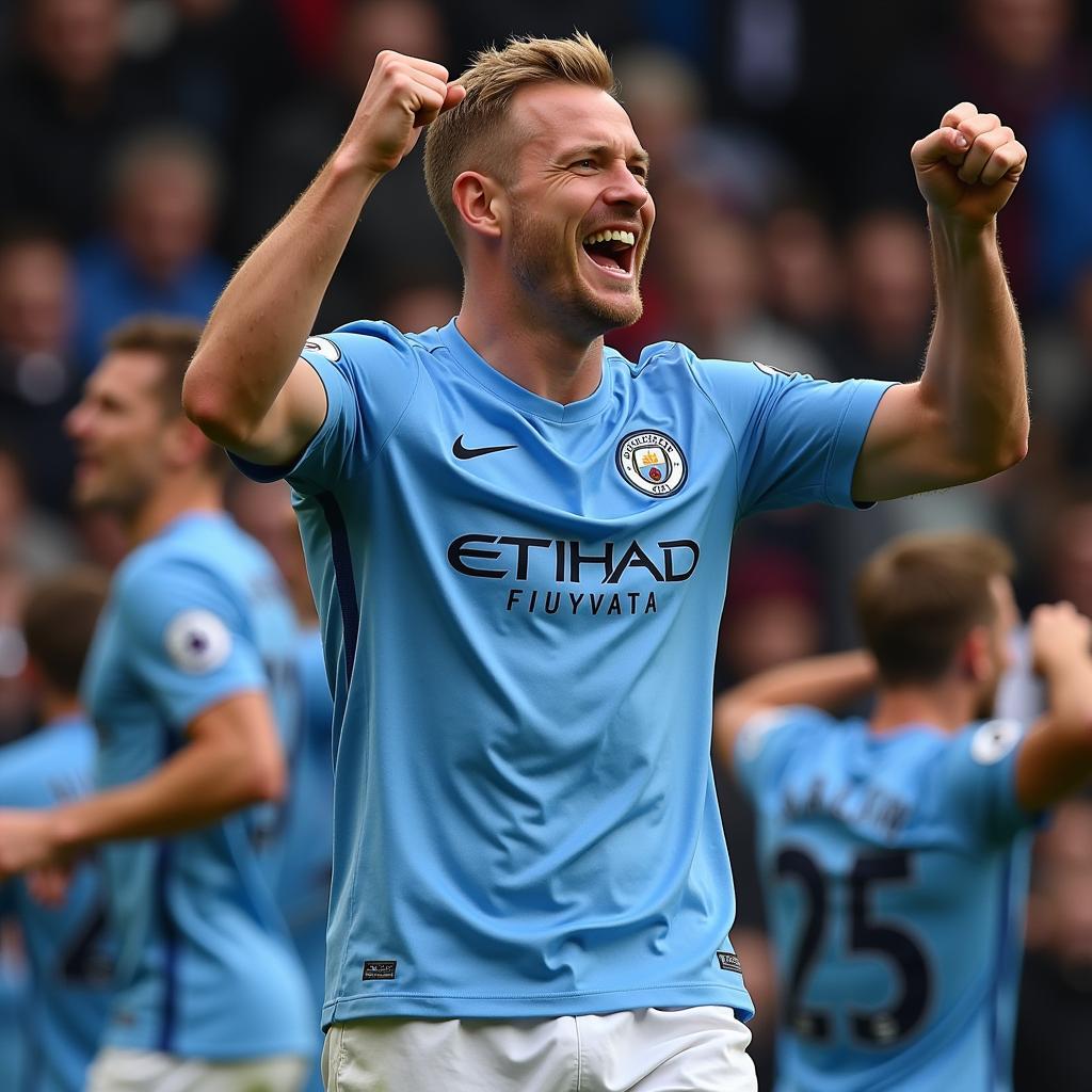 Haaland Celebrating a Goal for Manchester City