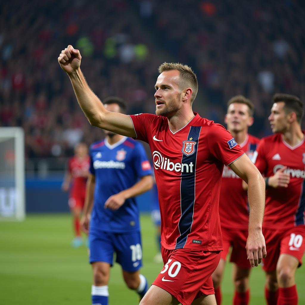 Erling Haaland celebrates a Champions League goal in the 2022/23 season.