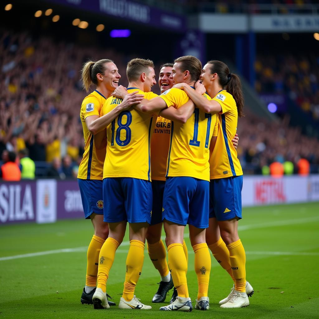 Haaland Celebrating a Champions League Goal