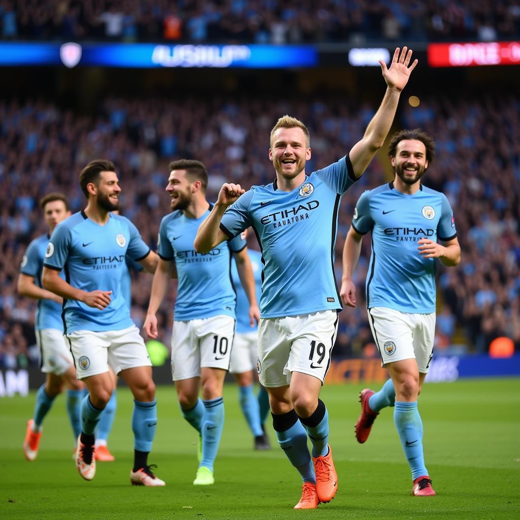 Erling Haaland celebrates a goal in the Champions League final