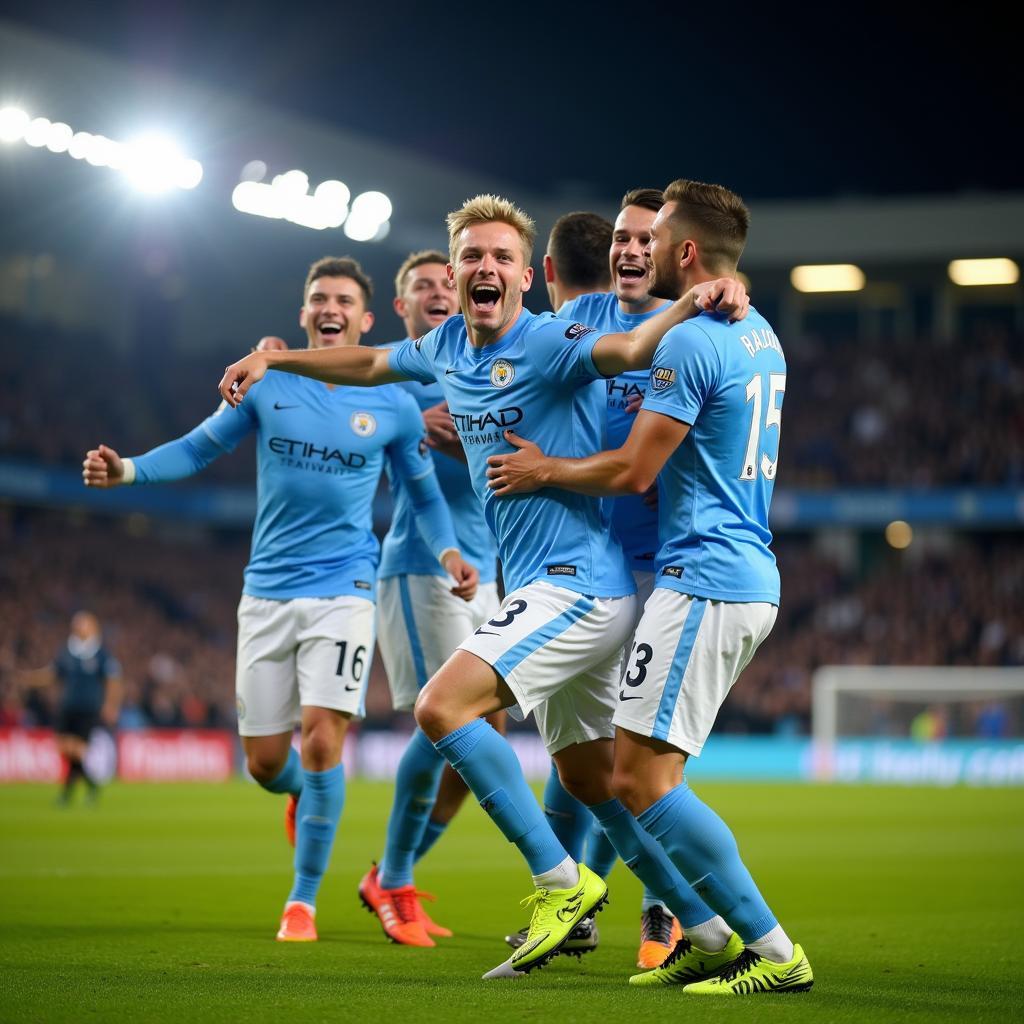 Haaland Champions League Celebration with Manchester City