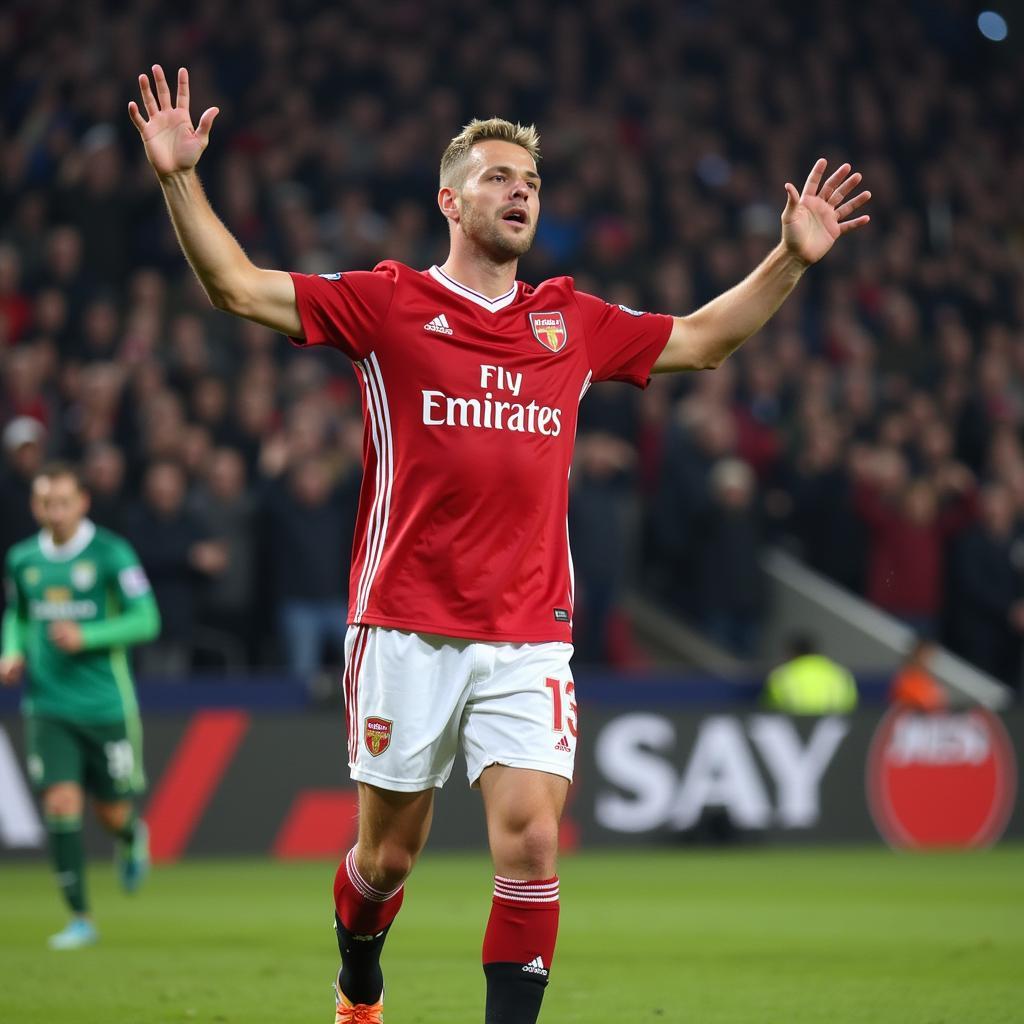 Haaland celebrating a Champions League goal