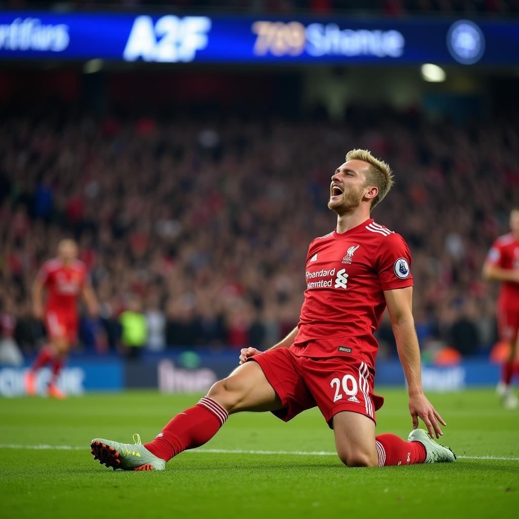 Haaland celebrating a Champions League goal