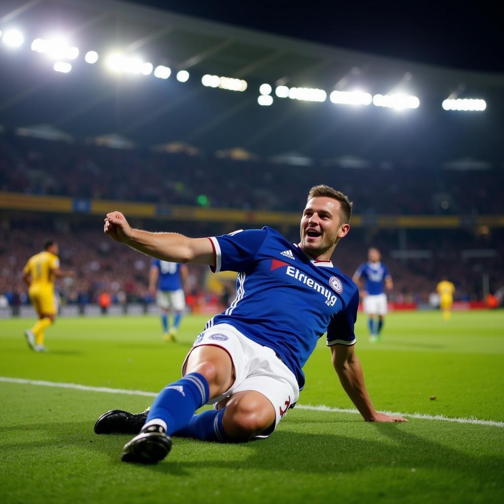 Haaland celebrates a Champions League goal