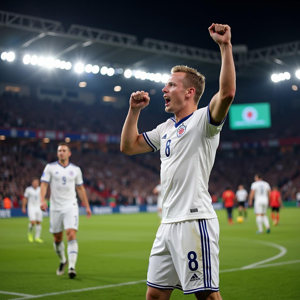 Erling Haaland celebrating a Champions League goal