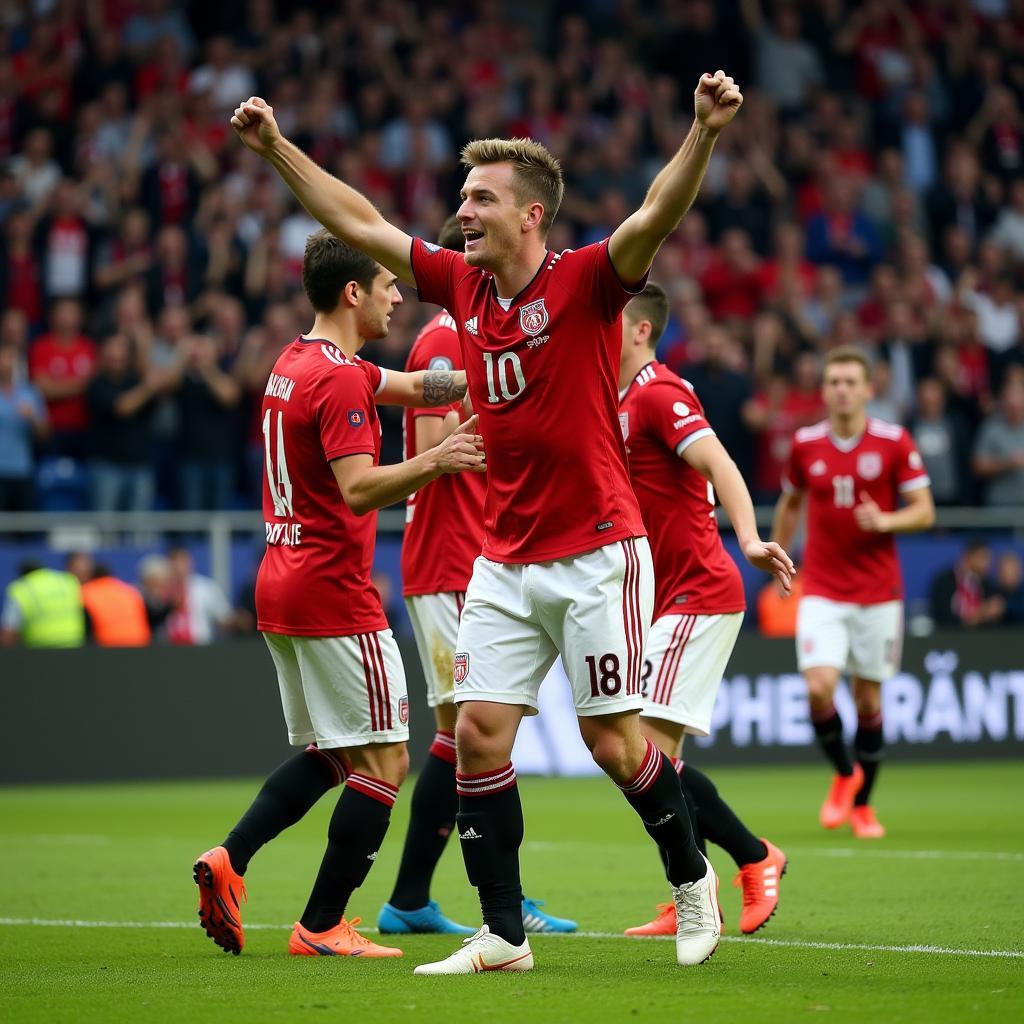 Haaland celebrates a Champions League goal