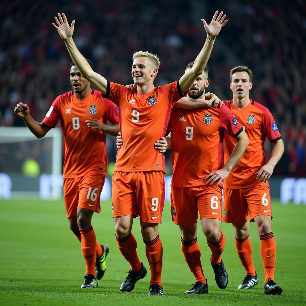 Erling Haaland Celebrating his Champions League Hat-trick