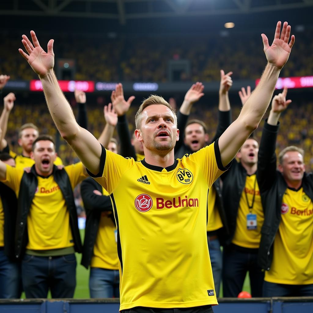 Haaland chanting with Dortmund fans