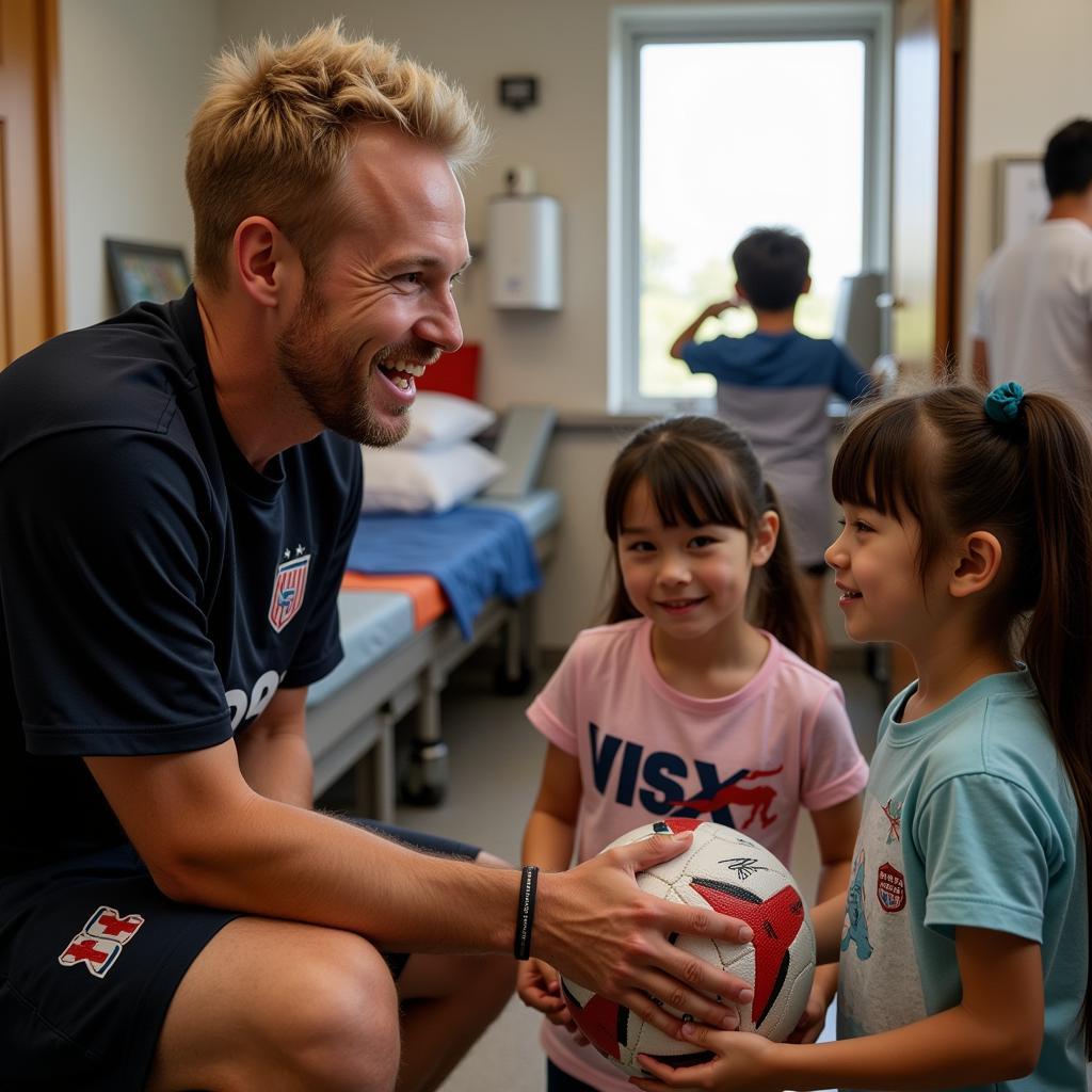 Haaland Visits Children's Hospital