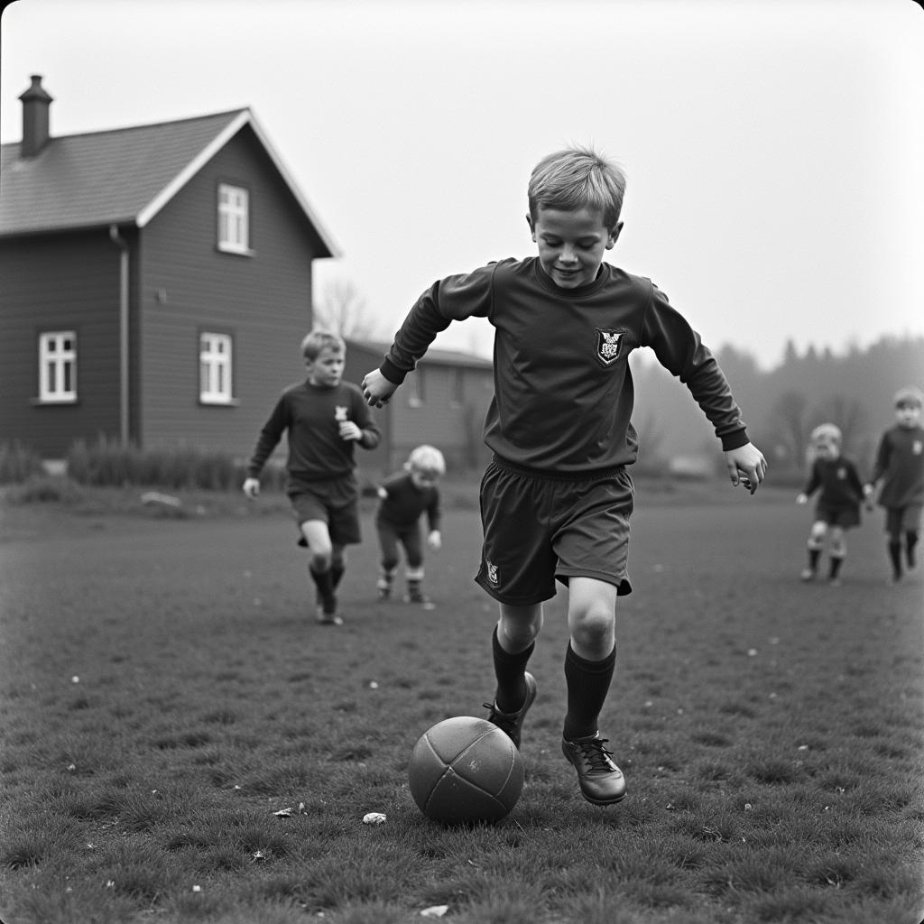 Erling Haaland as a child in Bryne, Norway