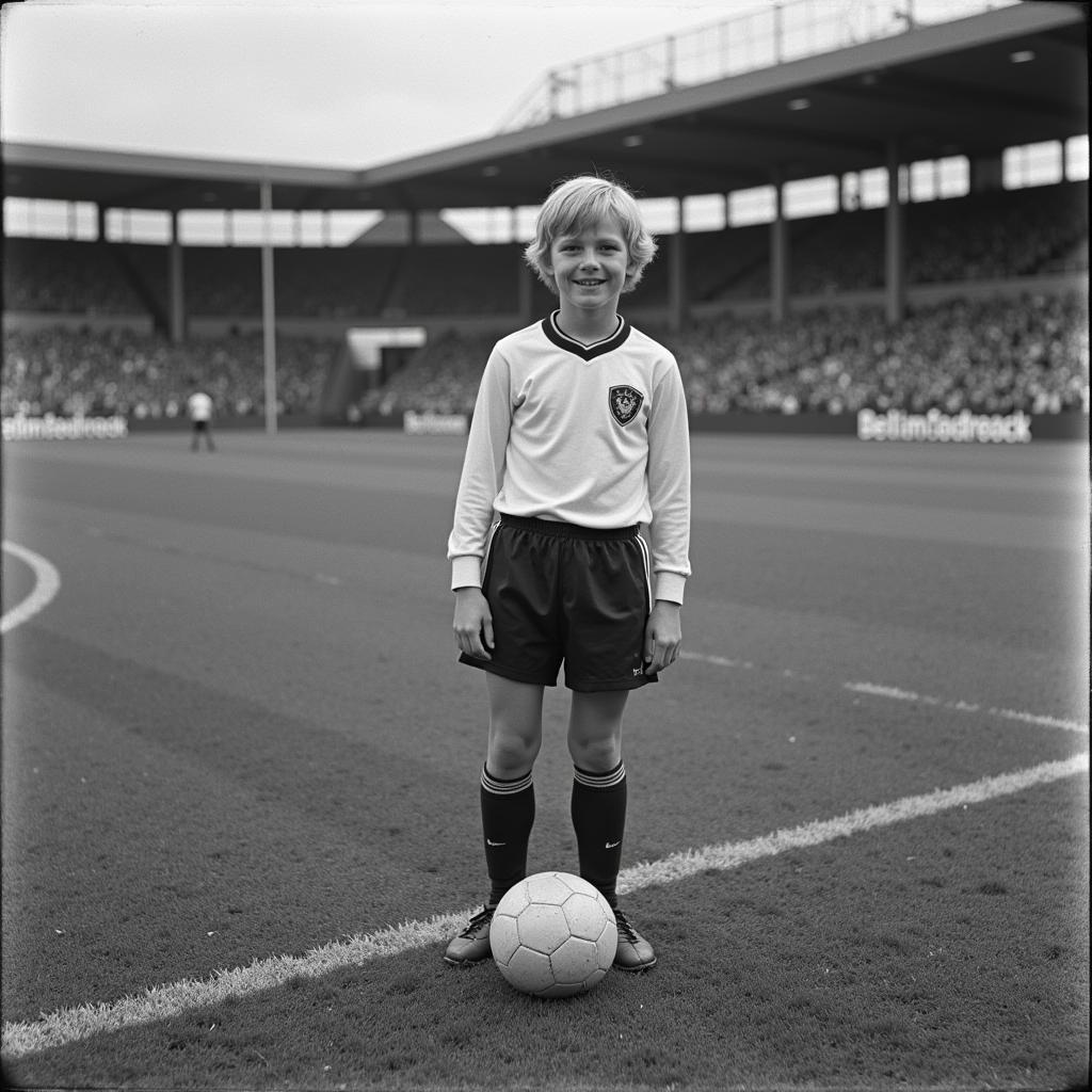 Erling Haaland as a child wearing a Leeds United shirt