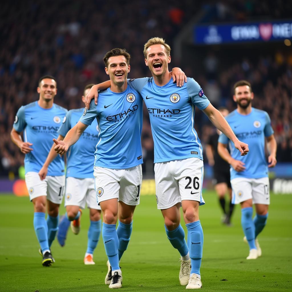 Erling Haaland celebrating a goal for Manchester City