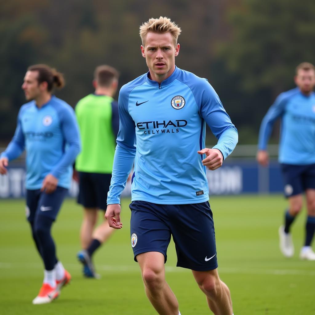 Erling Haaland training with Manchester City