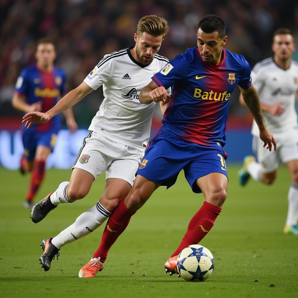 Haaland showcasing his close control and dribbling skills.