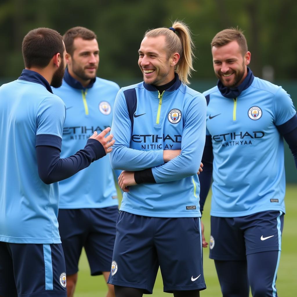 Haaland Connects with Teammates During Man City Friendly