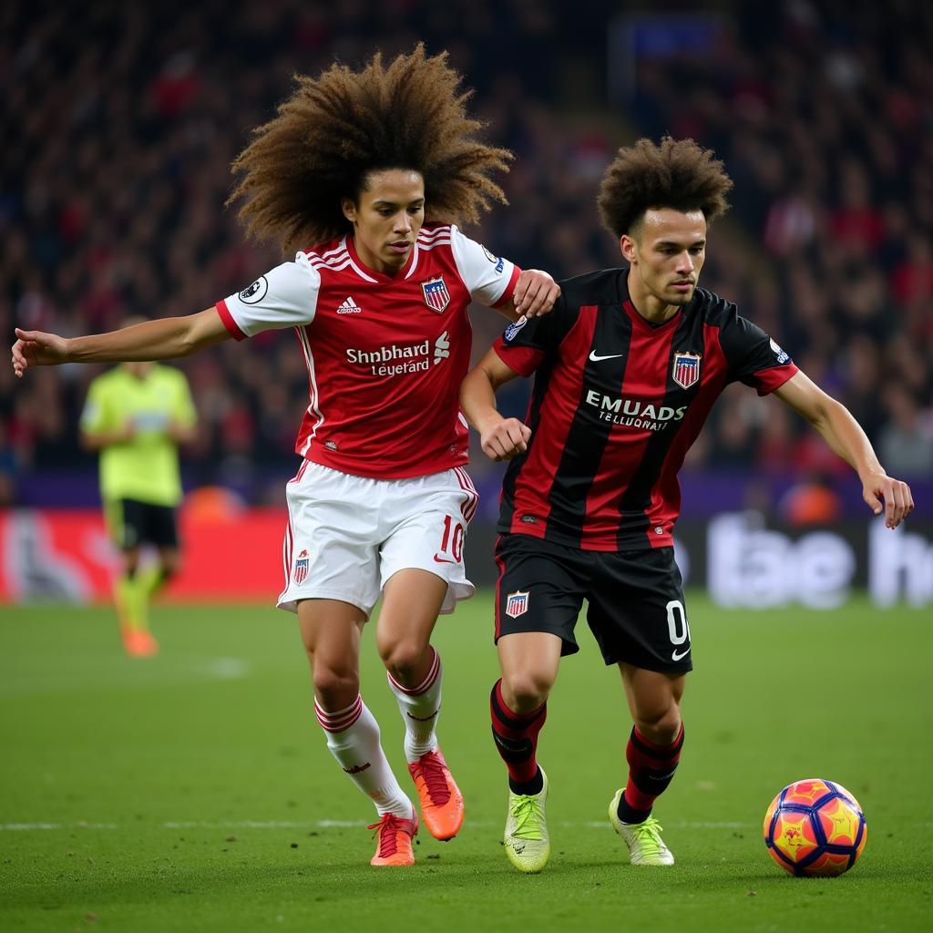 Haaland and Cucurella during a match