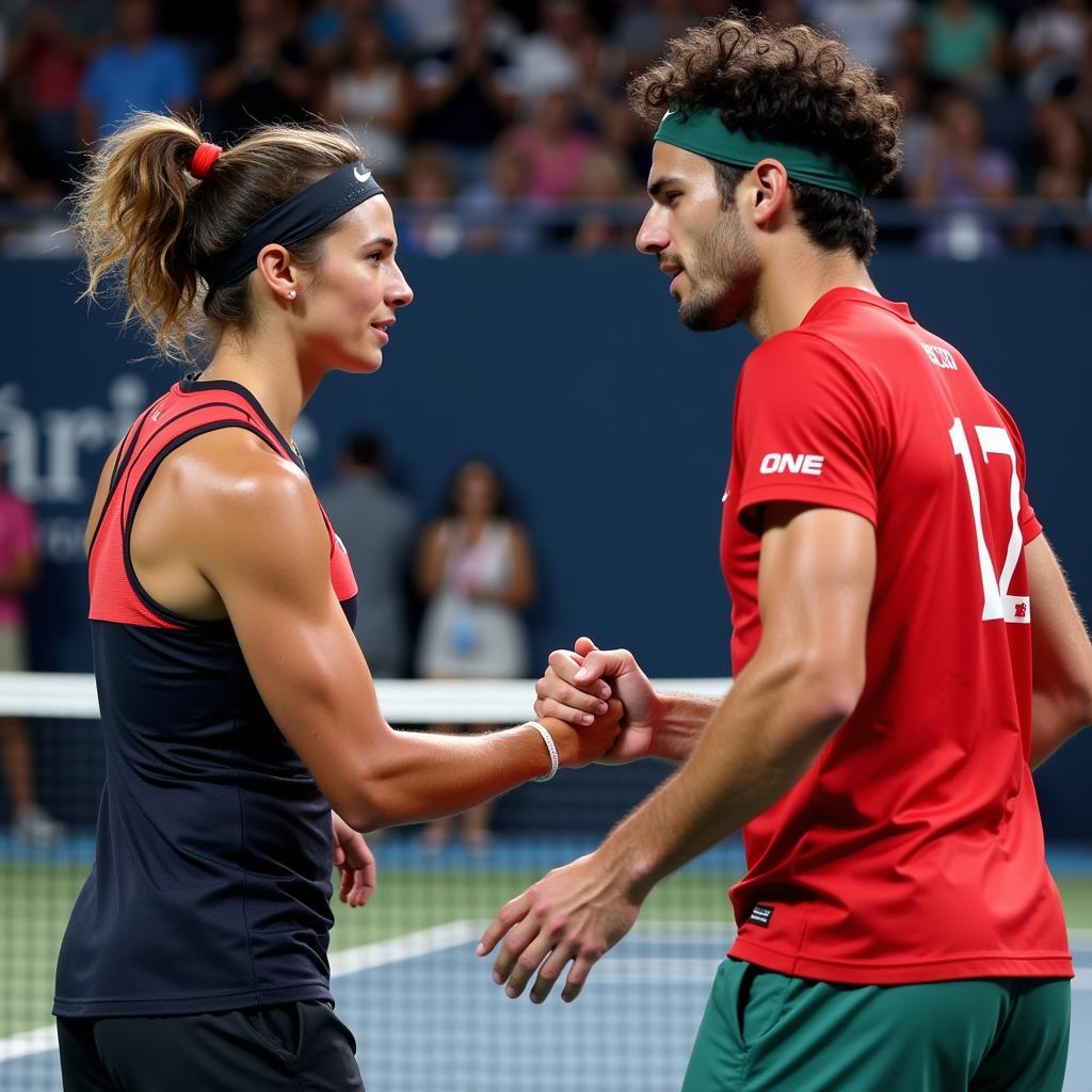 Haaland and Cucurella shake hands after the match