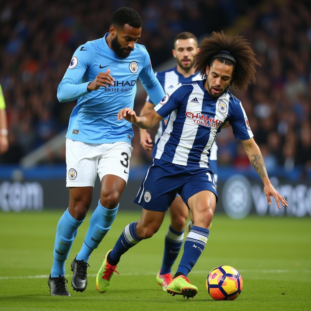 Haaland and Cucurella during the Brighton match