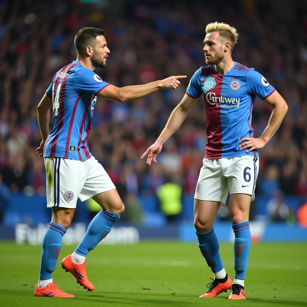 Haaland and De Bruyne celebrating a goal