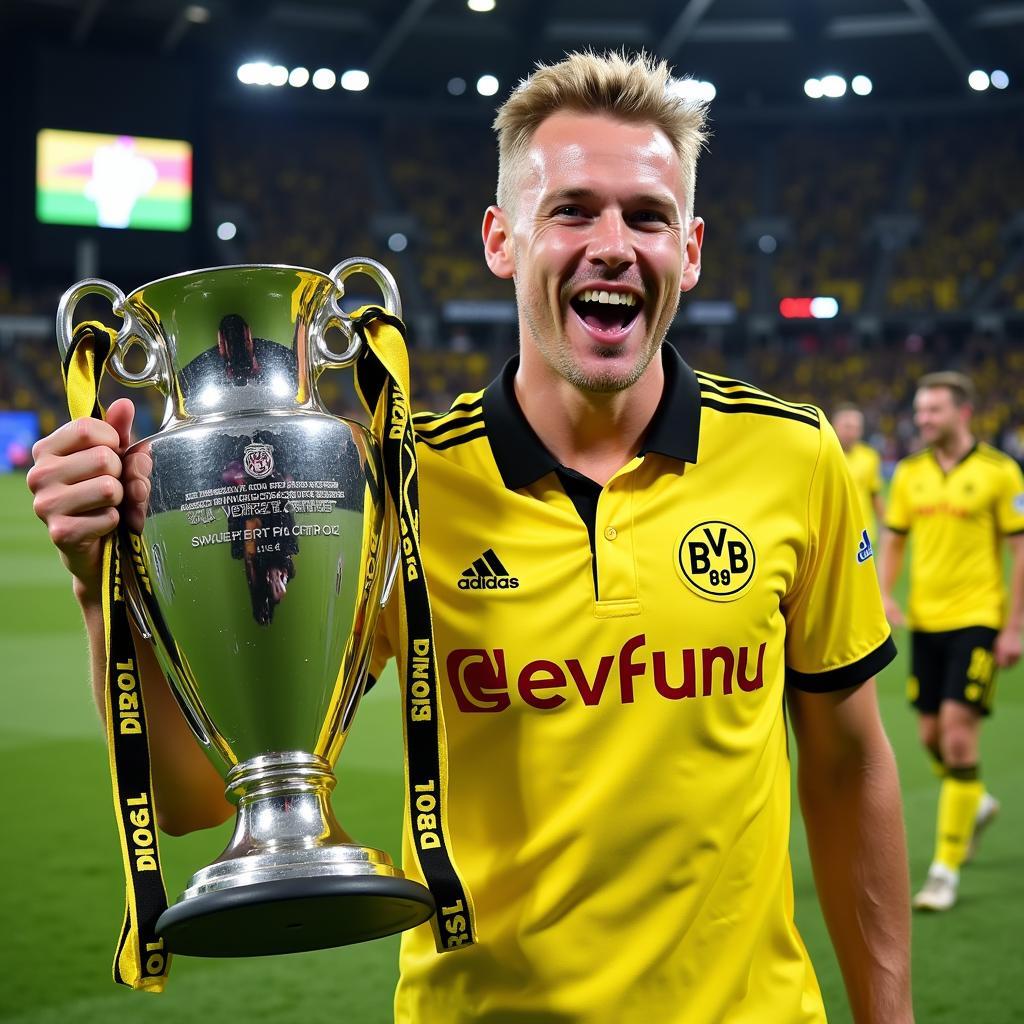 Erling Haaland Celebrates DFB-Pokal Win