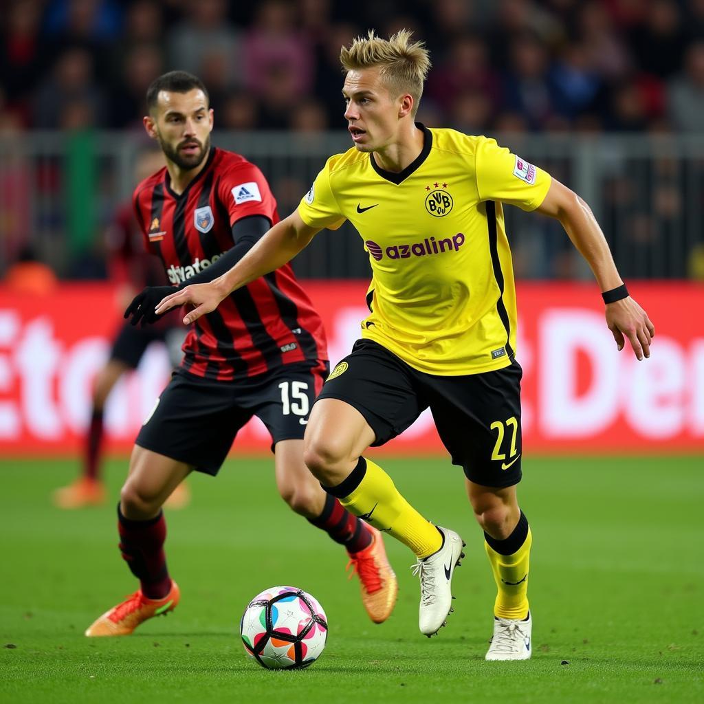 Haaland in action for Borussia Dortmund