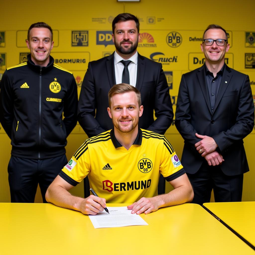 Erling Haaland Signing his Contract with Borussia Dortmund