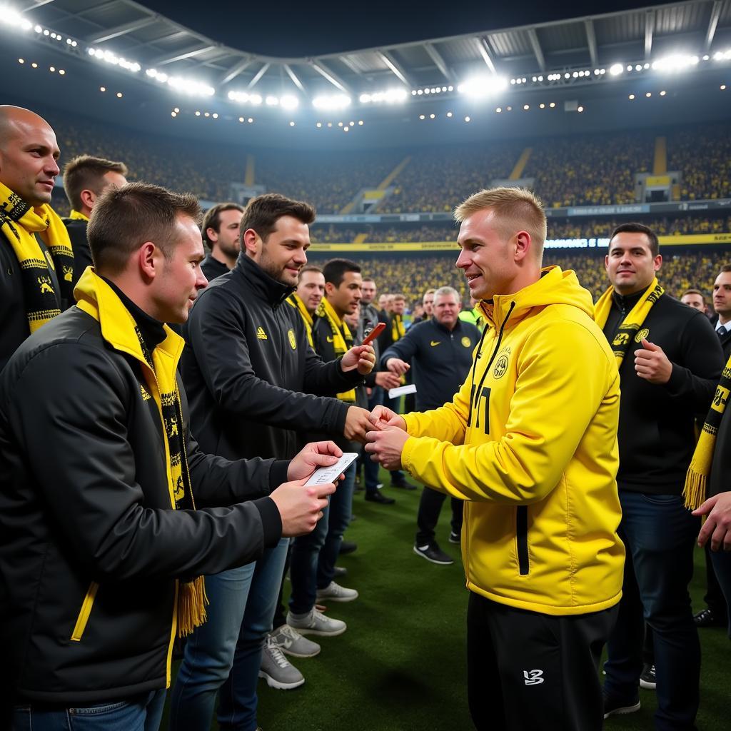 Haaland with Dortmund Fans