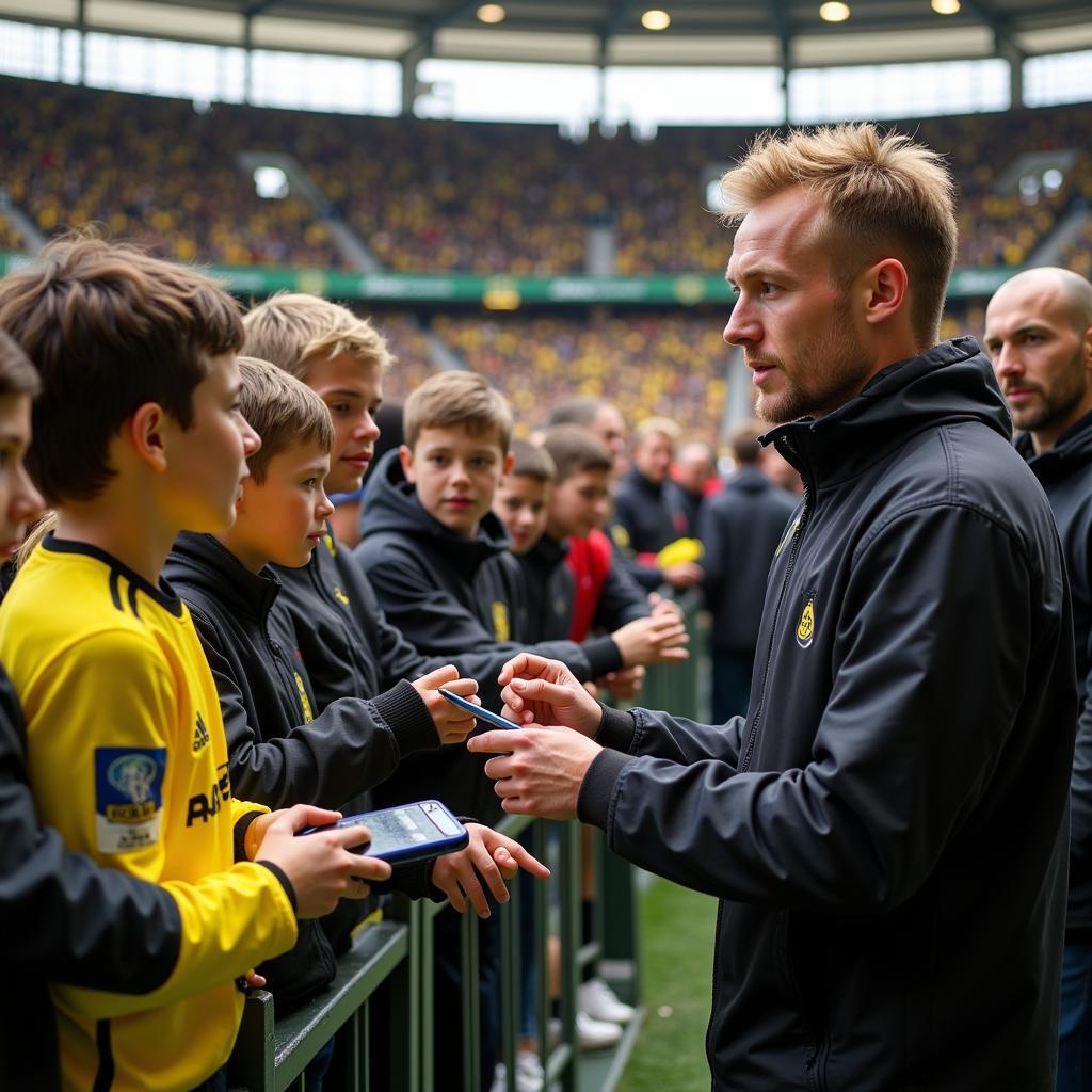 Haaland Interacting with Dortmund Fans