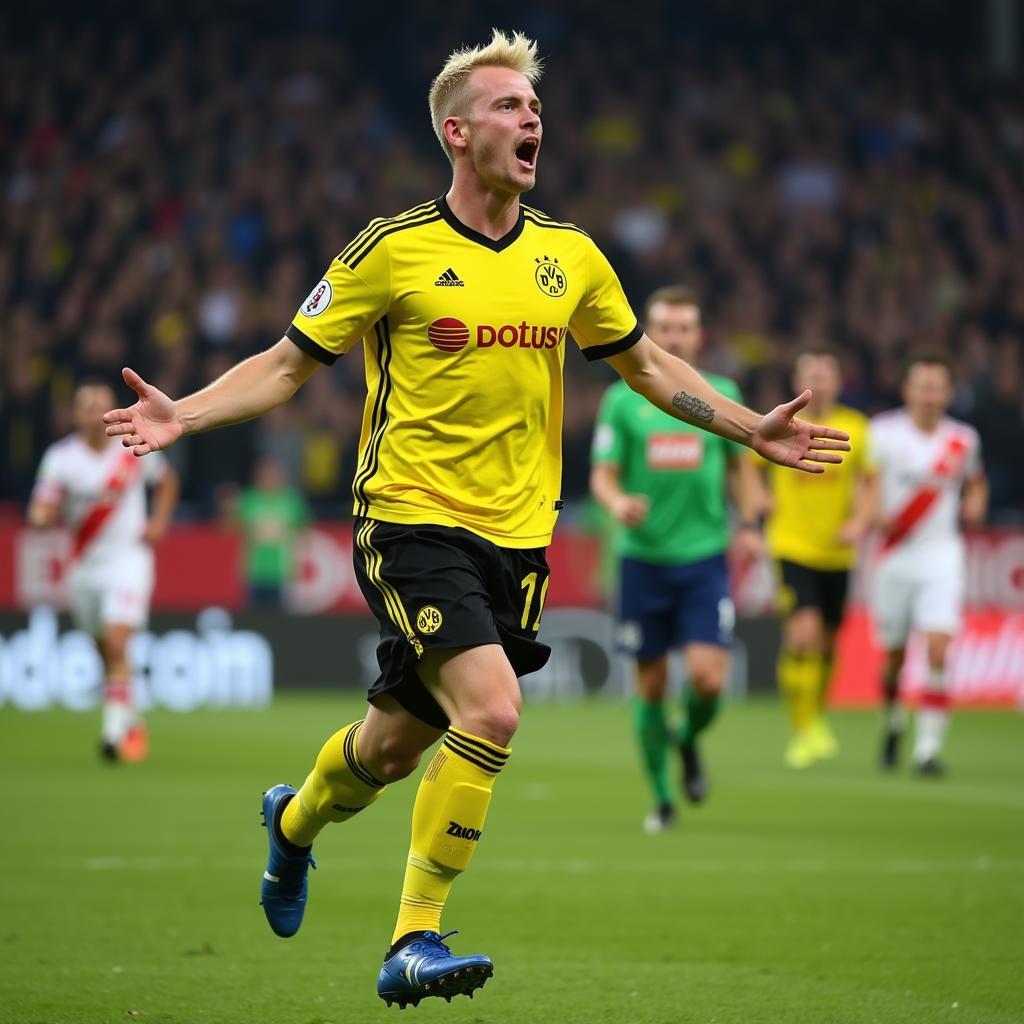 Erling Haaland scoring goals for Borussia Dortmund