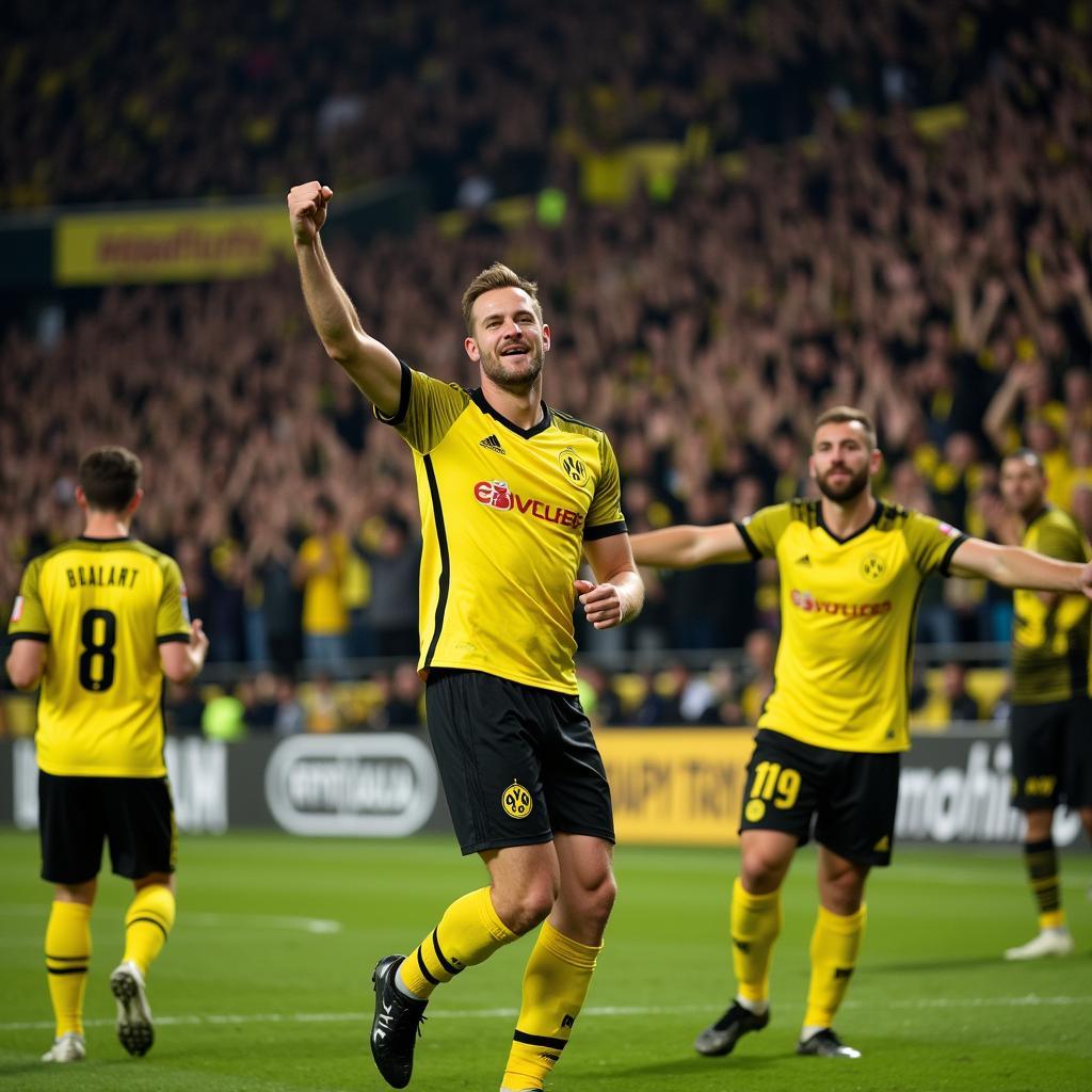 Haaland celebrates a hat-trick for Dortmund