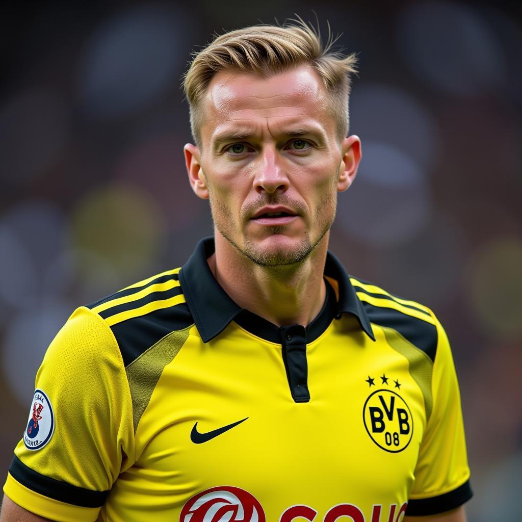 Erling Haaland Portrait in Dortmund Jersey