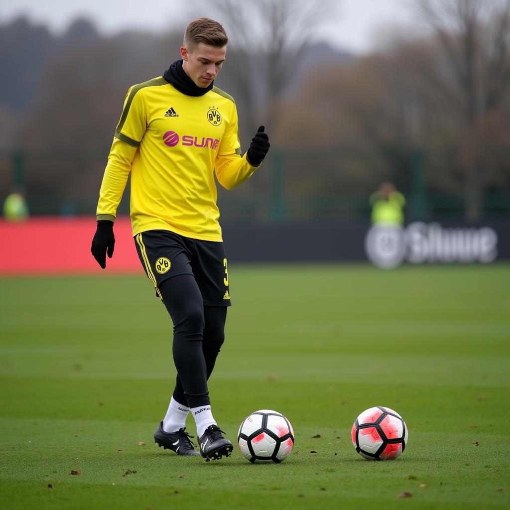 Haaland training with Borussia Dortmund in 2021