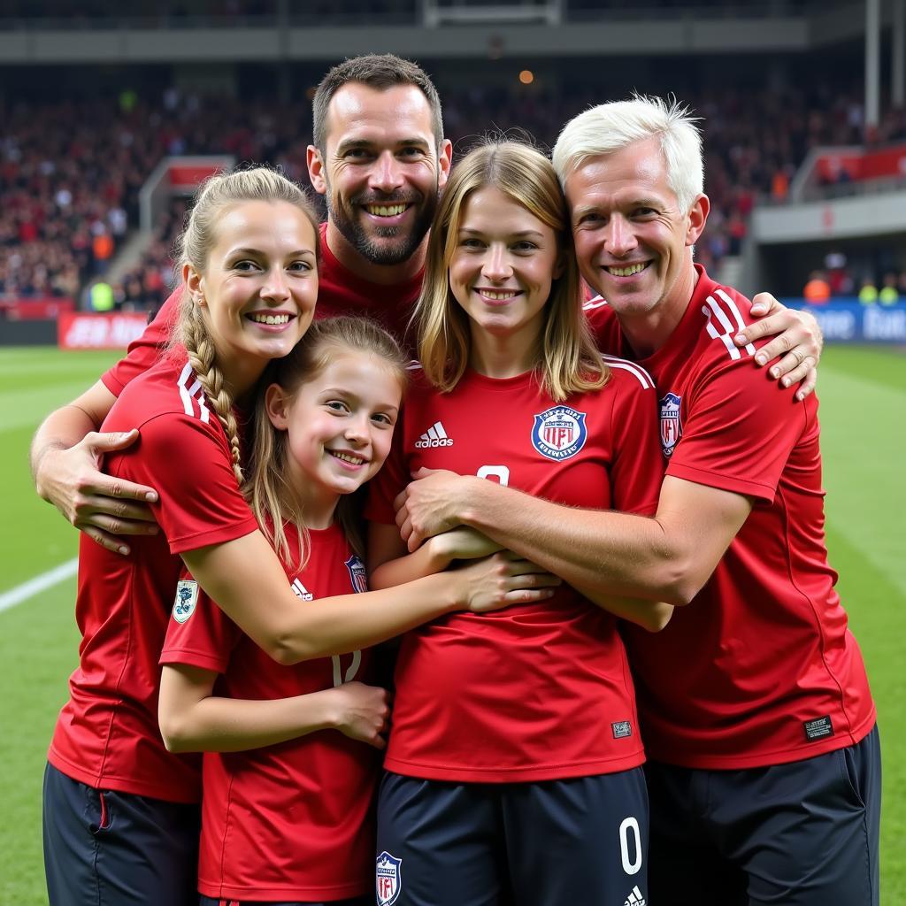 Haaland family celebrating a victory