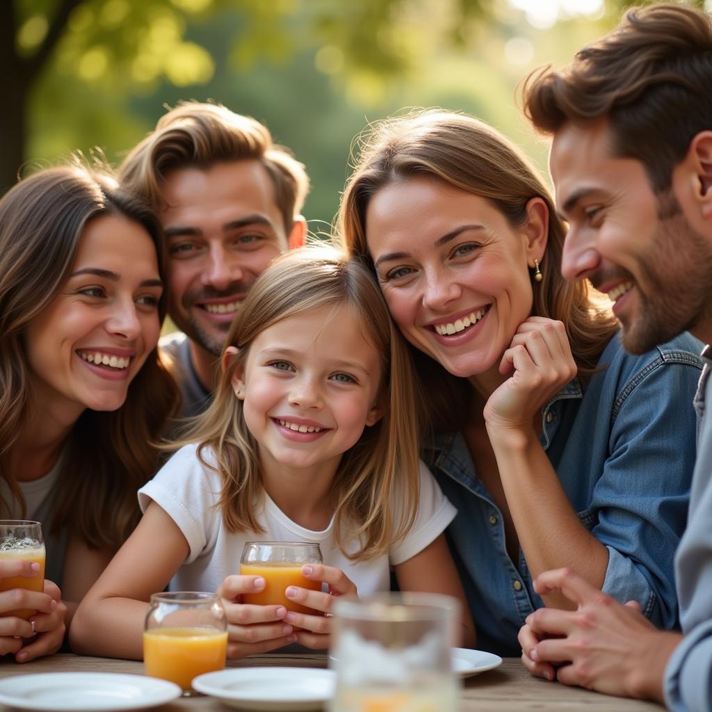 Erling Haaland and his family, including his nephew, celebrating together at a family gathering.