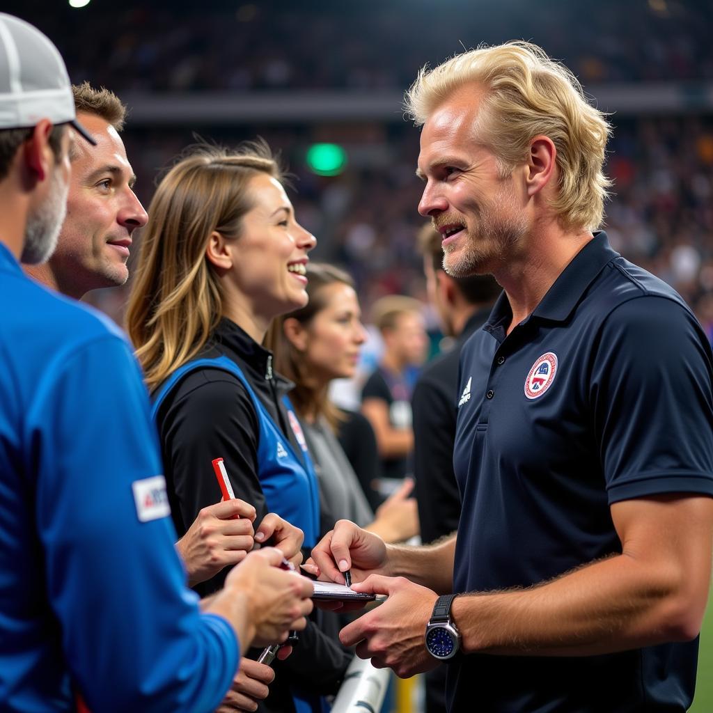 Erling Haaland interacting with fans