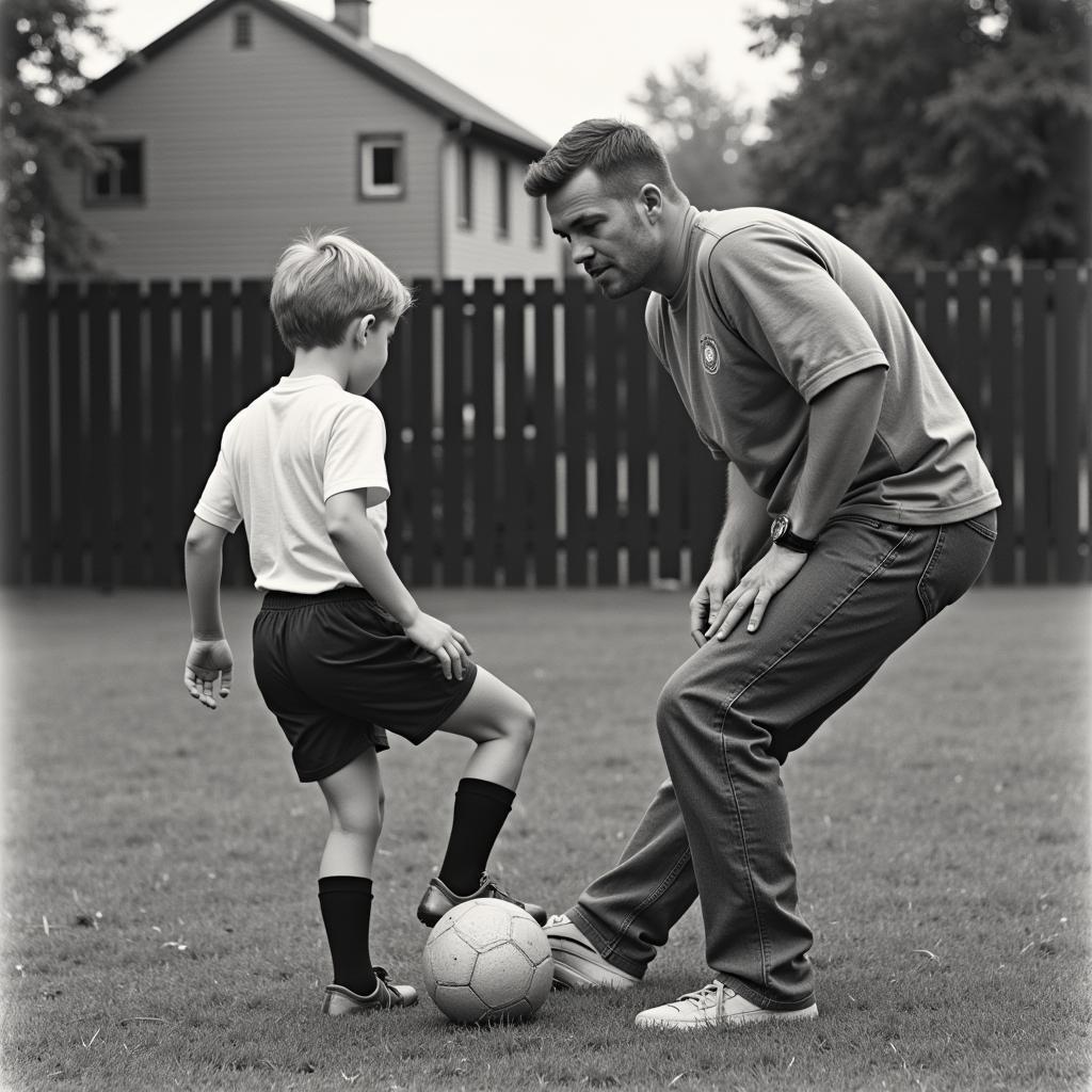 Erling Haaland training with his father Alfie Haaland as a child