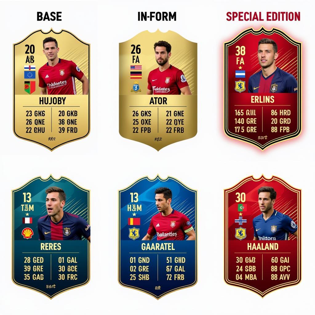 Comparison of different Haaland FIFA 21 cards