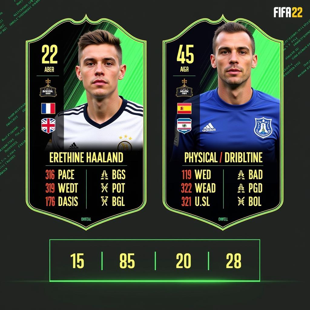 Haaland's FIFA 22 card stats overview