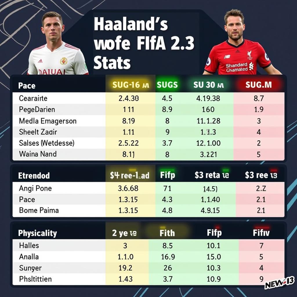 Haaland FIFA 23 Stats Comparison