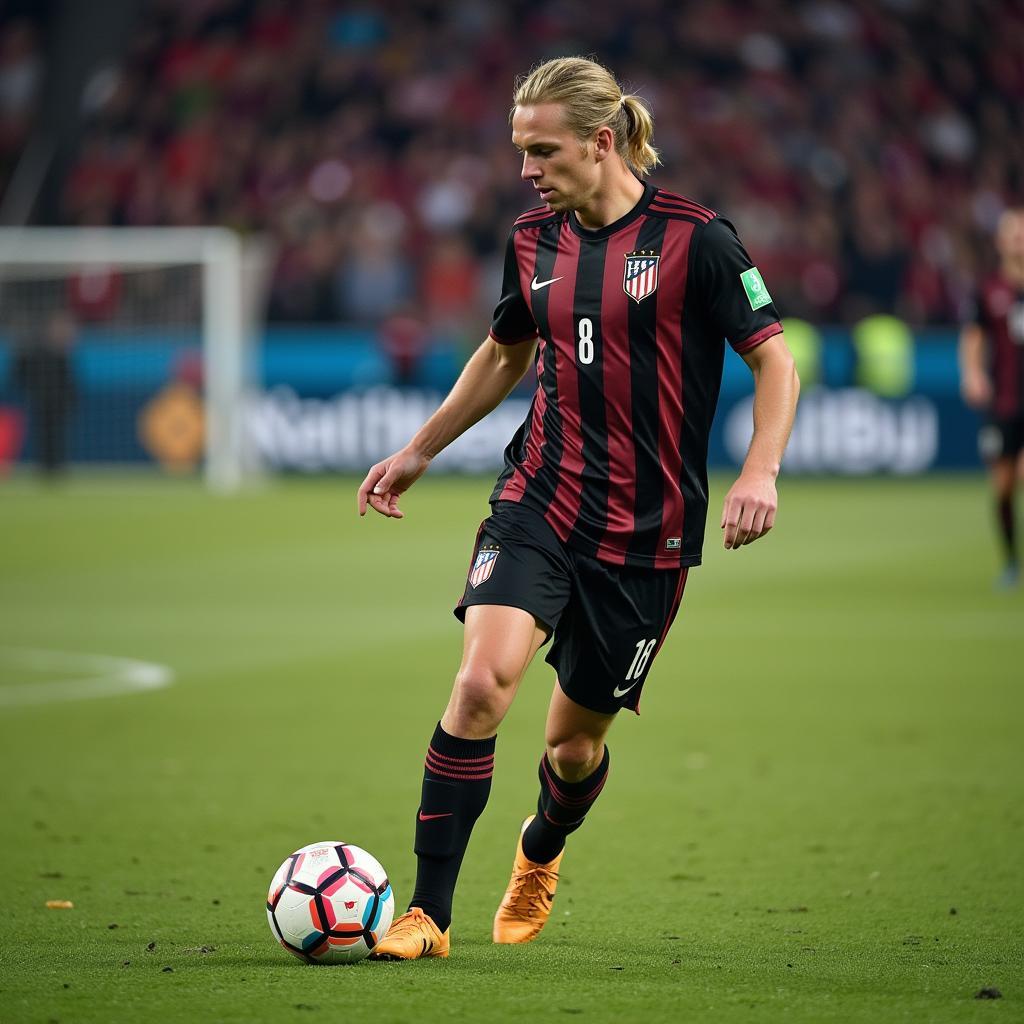 Erling Haaland intensely focused during a game