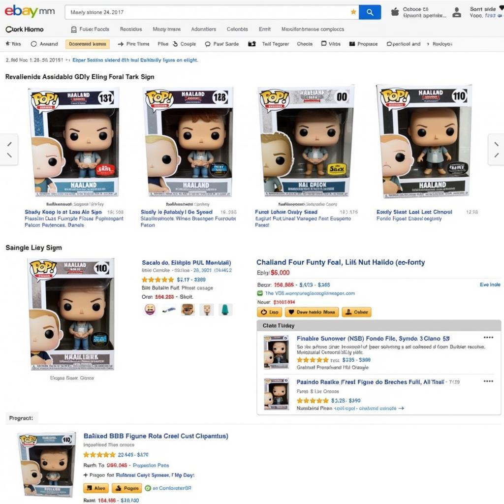 Haaland Funko Pop Figures on Display at Online Retailers