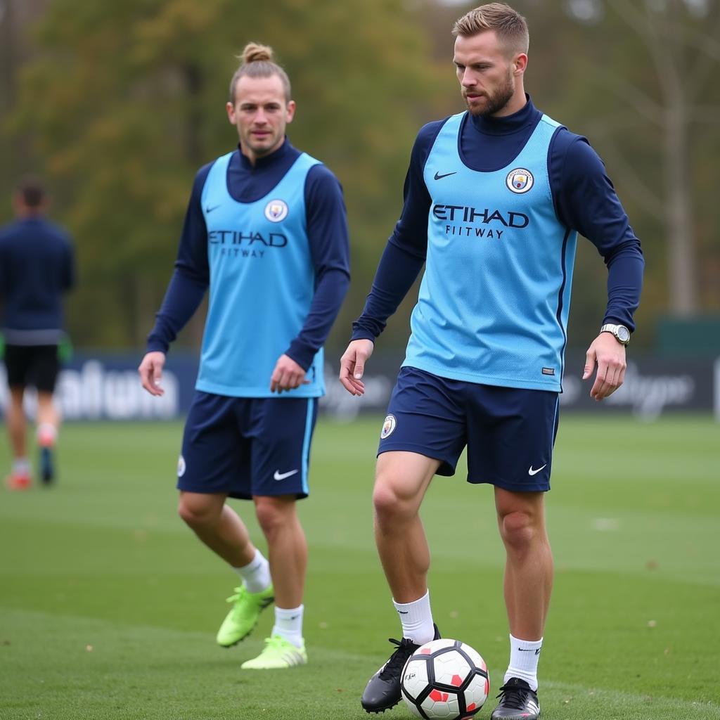 Erling Haaland training with Manchester City