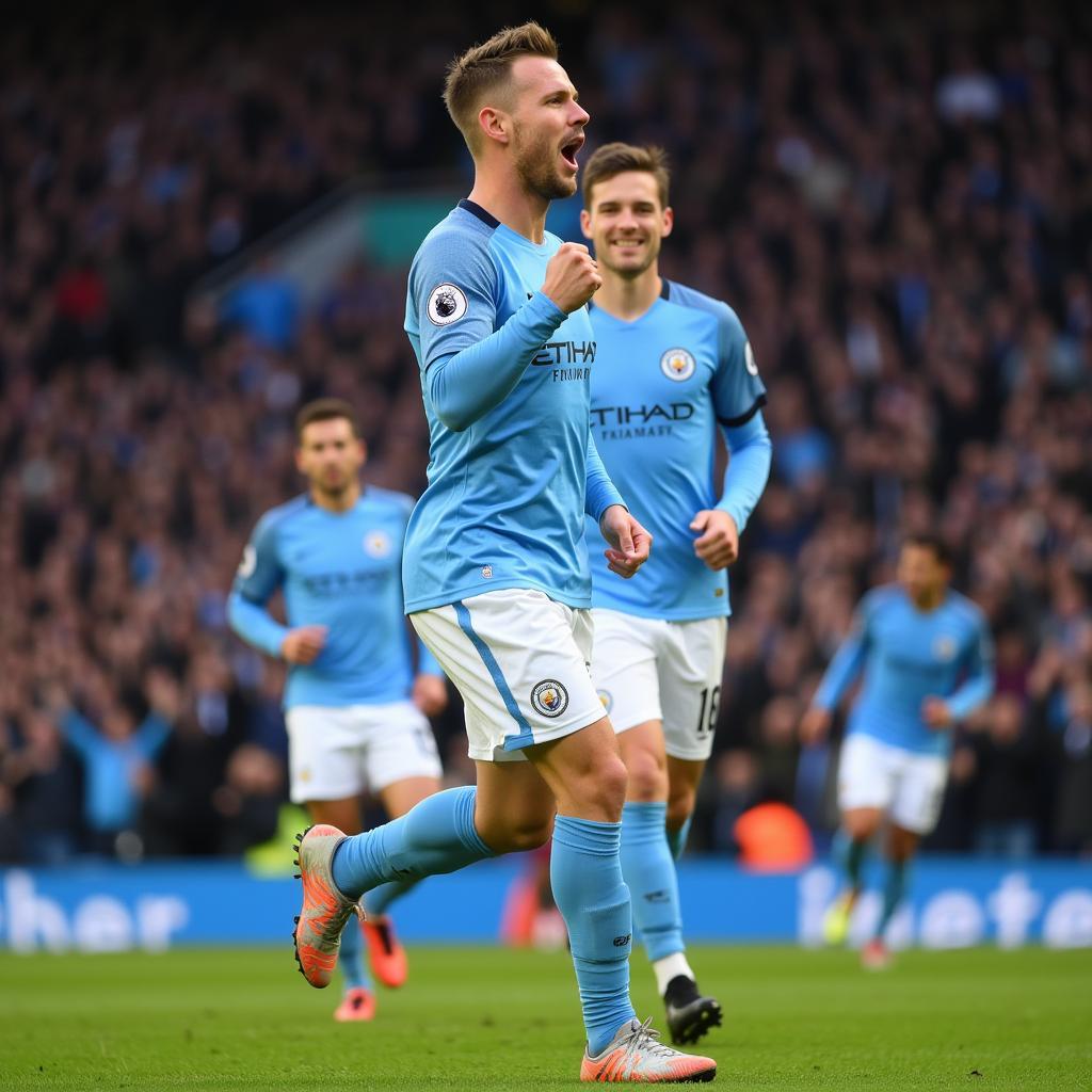 Haaland celebrates his goal against Burnley