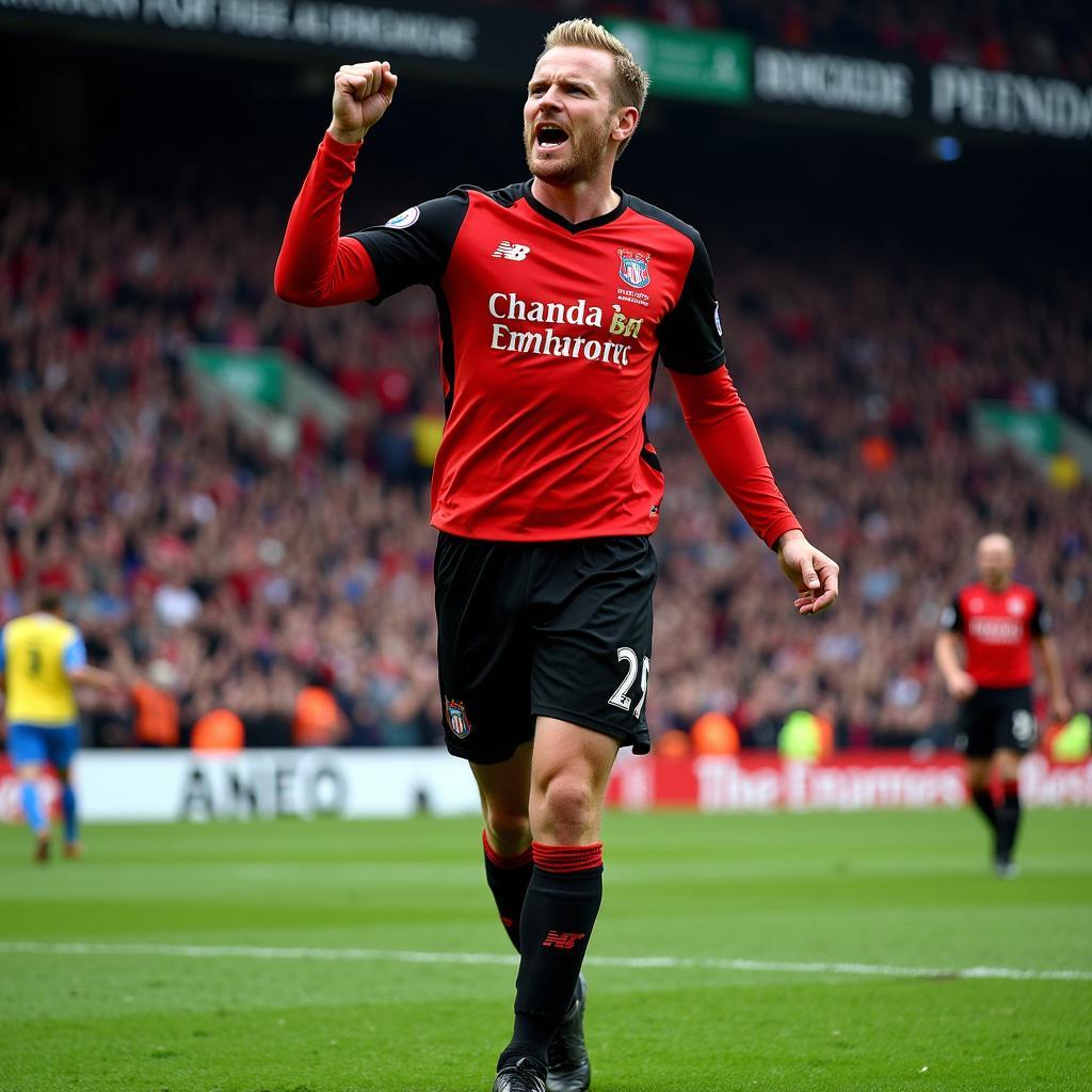 Haaland celebrates his goal against Newcastle United