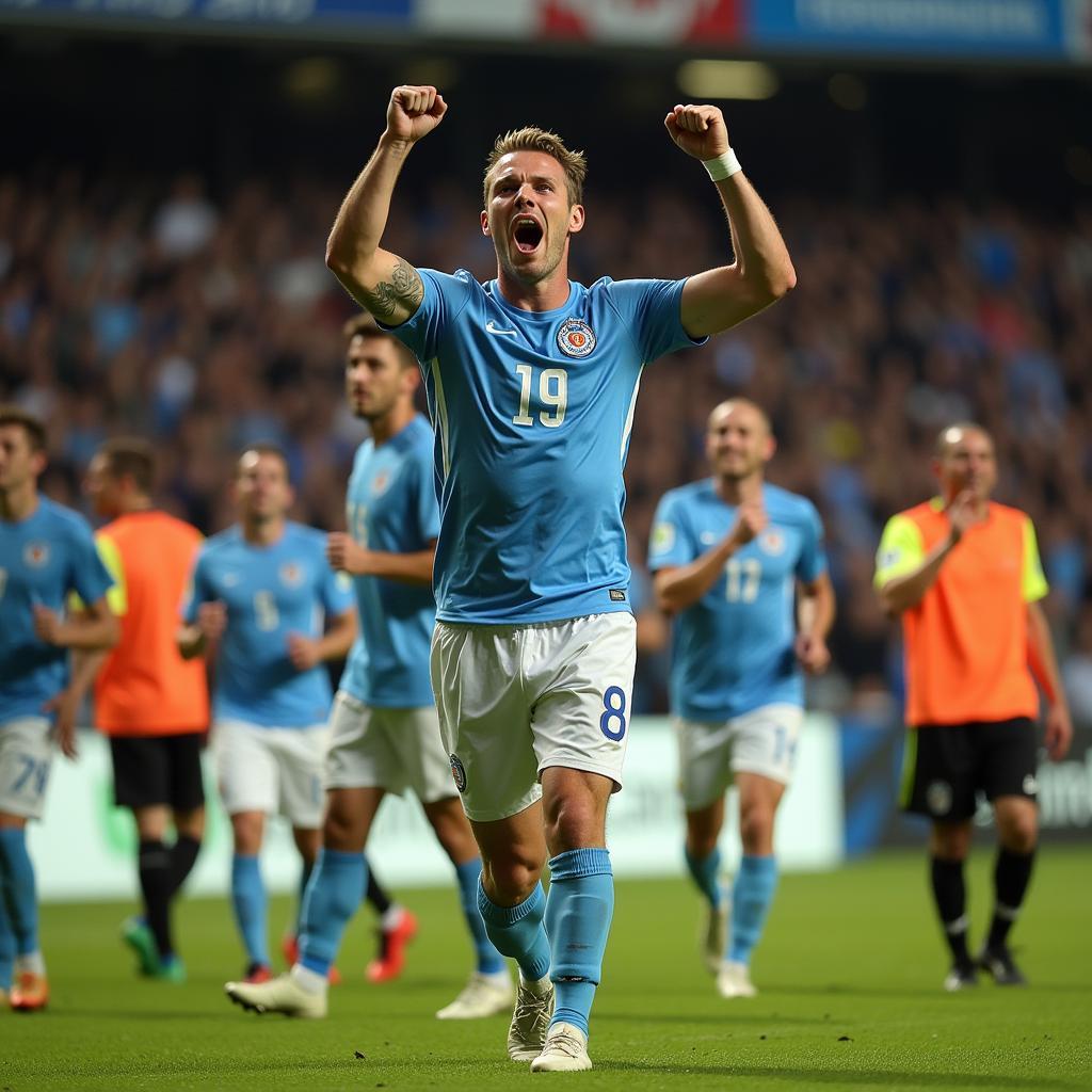 Erling Haaland celebrating a goal