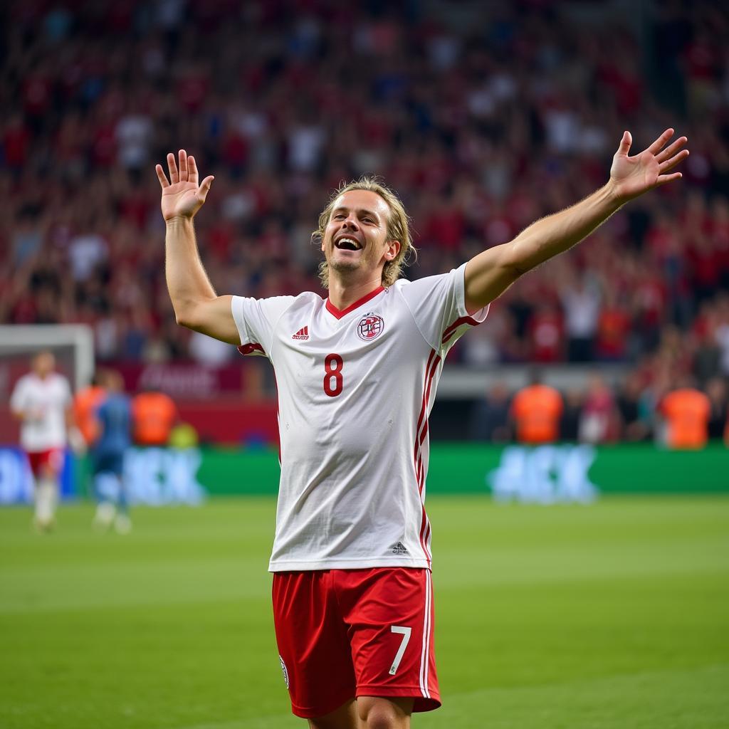 Erling Haaland celebrates a goal, potentially on his way to the Pallone d'Oro 2023