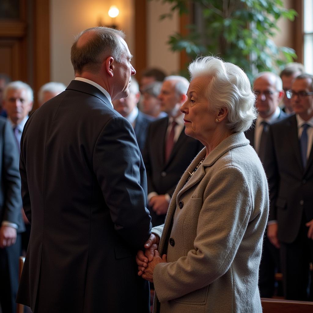 A photo of the memorial service, highlighting the respect and love shown for Haaland's grandma.