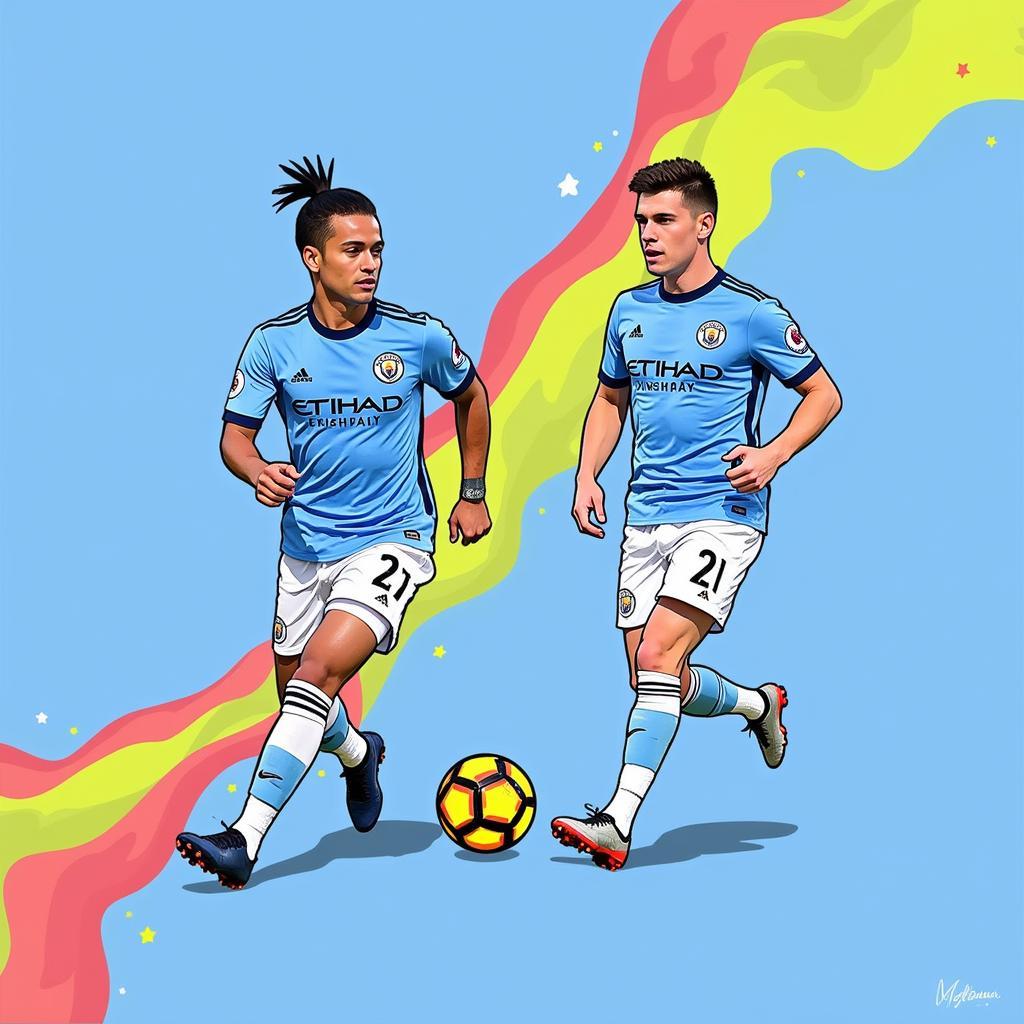 Haaland and Grealish Manchester City Fan Art