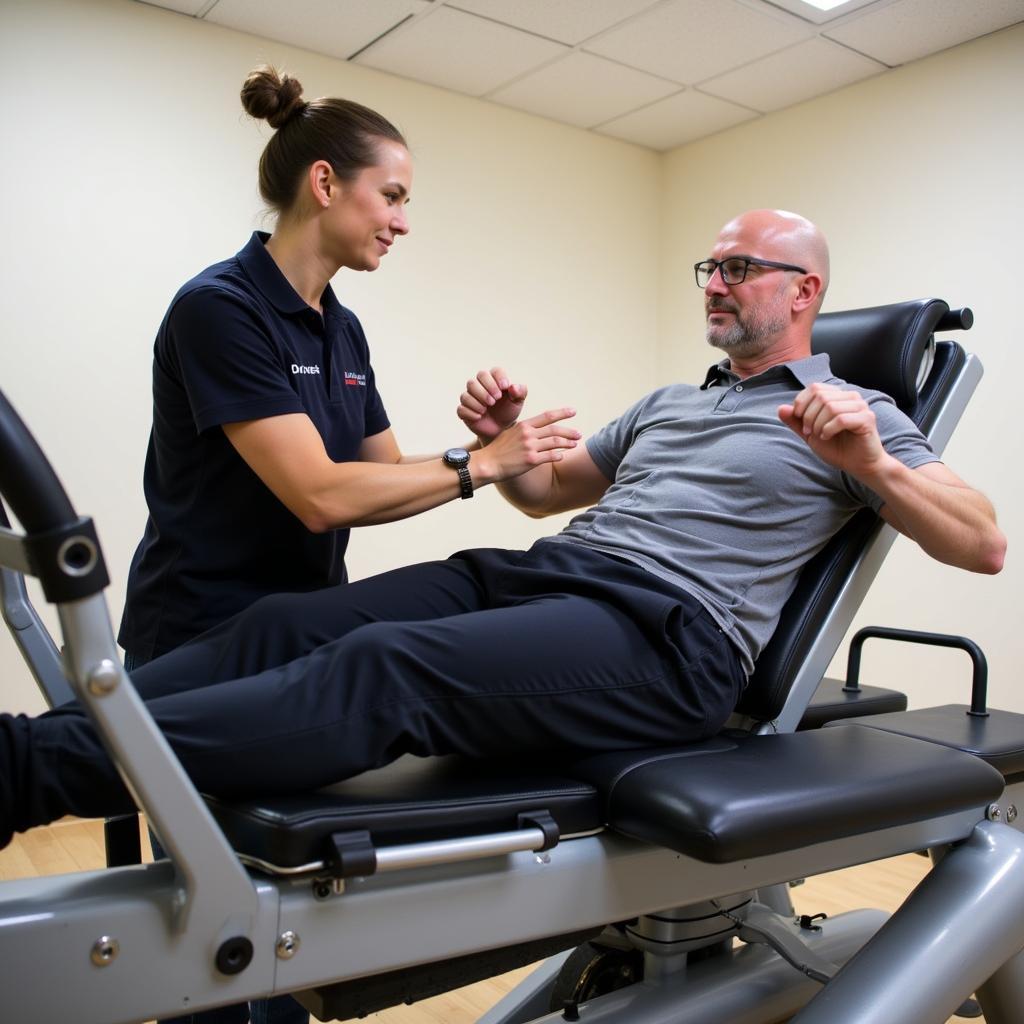 Haaland working on his rehabilitation in the gym