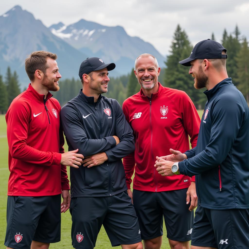 Haaland interacting with teammates